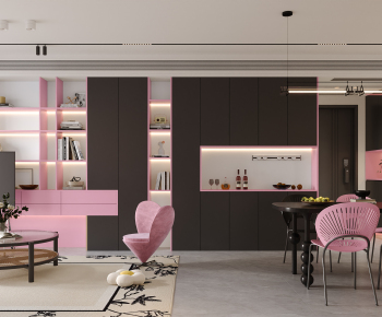 现代简约 粉色系点缀更具别致感