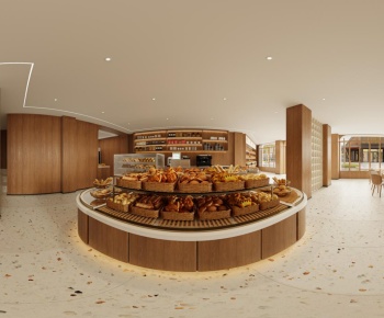 原木风蛋糕店三个全景