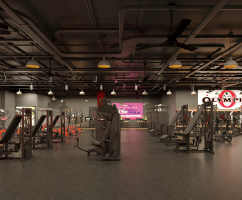 工业风健身房6全景