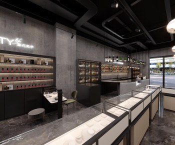 诧寂冷色调 工业风珠宝美学店