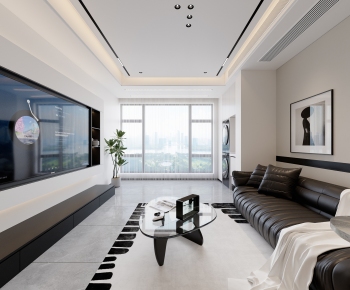 极简黑白三居室套房【阳台打通 和客厅贯通就是敞亮】