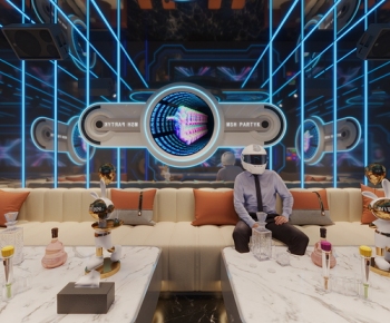 KTV包厢不同装修效果【线灯勾勒轮廓 】