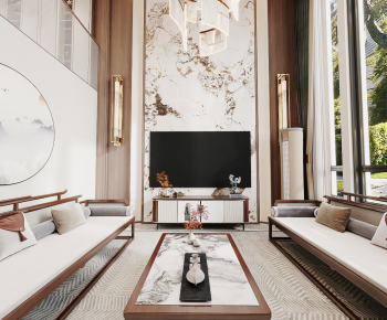 新中式挑空别墅，雅致生活的完美诠释。