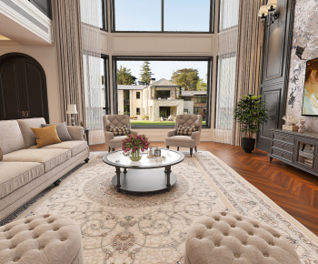 复古挑空美式16个全景