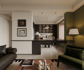 法式淡奶油系别墅装修效果